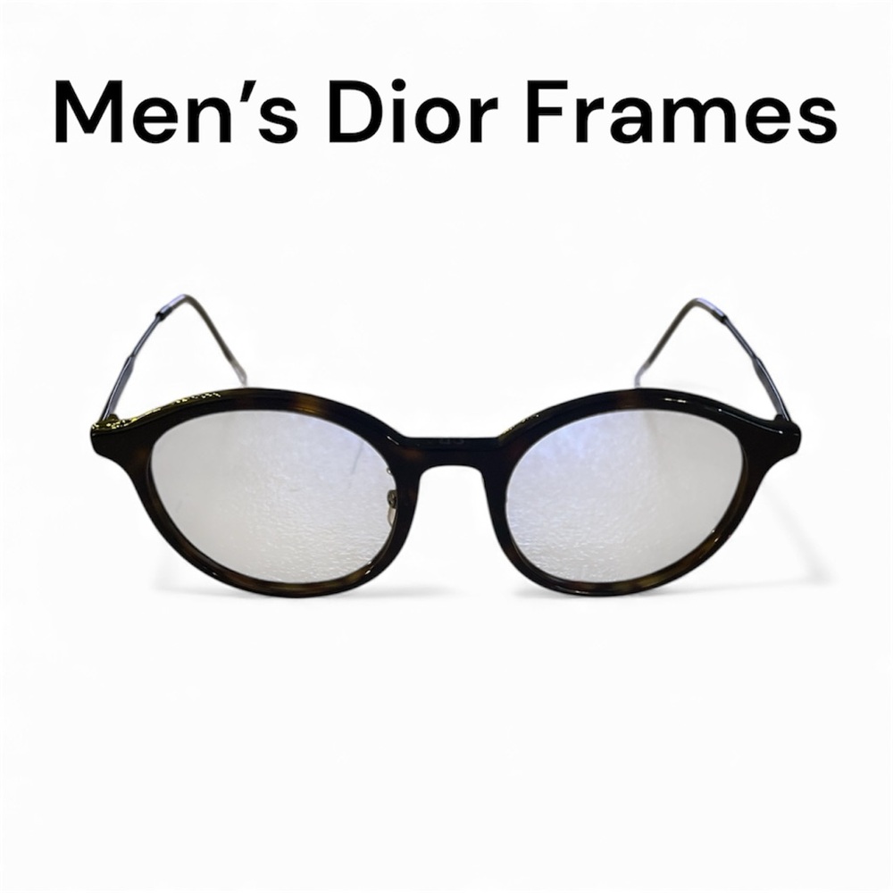 Dior Men's Brown Tortoise Shell Frames and Case